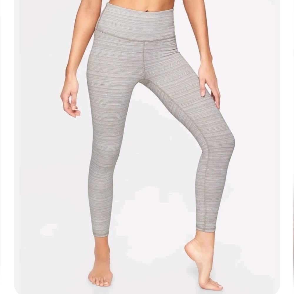 Light grey striped athleta leggings
